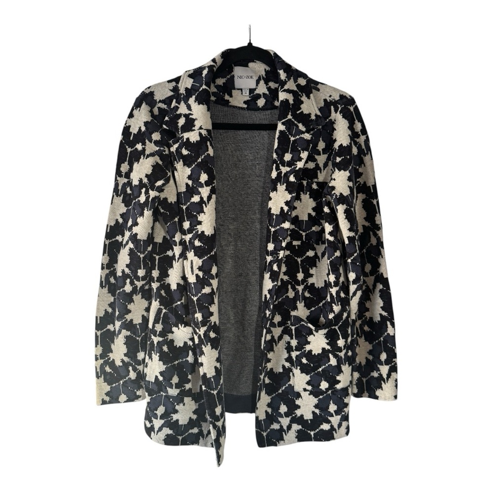 NIC+ZOE Black and White Patterned Blazer